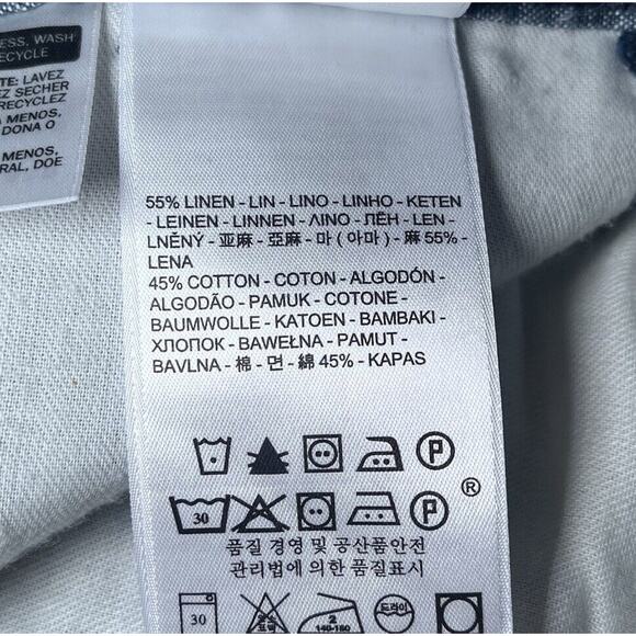 Levi’s Carrier Cargo Shorts Linen Blend Chambray Blue Men’s Size 30 Blank Tag - Picture 8 of 11